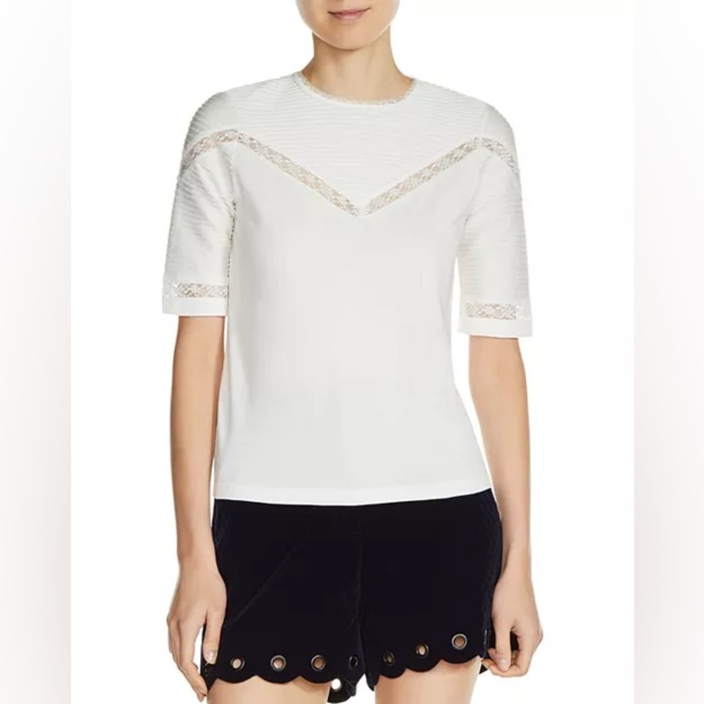 MAJE Tasha Lace Seam Tee